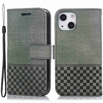 Voor iPhone 13 mini 5.4 inch Anti-val Telefoon Portemonnee Case Doek Textuur PU Leer RFID Blokkeren Telefoon Cover Stand