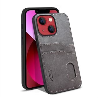 KSQ Style-A Voor iPhone 13 mini 5.4 inch PU Leer Gecoat TPU Achterkant Kaartsleuven Ontwerp Smartphone Beschermhoes