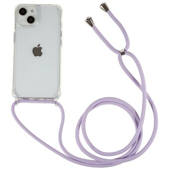 Achterkant van de behuizing voor iPhone 12 mini / 13 mini 5,4 inch, doorzichtige TPU+acryl telefoonhoes met verstelbaar koord