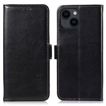 ABEEL Voor iPhone 13 mini Crazy Horse Texture Flip Phone Case PU Leather Stand Wallet Cover