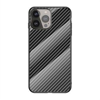 Carbon Fiber Textuur Ontwerp Schokbestendig Valbescherming Gehard Glas Cover voor iPhone 13 Pro Max 6.7 Inch