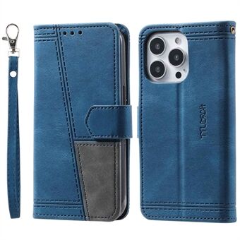 TTUDRCH 004 Splicing Phone Shell for iPhone 13 Pro Max 6.7 inch, Drop Proof Stand Design RFID Blocking Phone Cover Skin Touch Feeling PU Leather Magnetic Clasp Folio Wallet Case