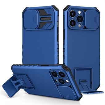For iPhone 13 Pro Max 6.7 inch Adjustable Vertical Kickstand PC + TPU Case Camera Sliding Cover Phone Shell
