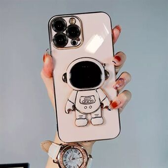 Voor iPhone 13 Pro Max 6.7 inch Astronaut Kickstand TPU Phone Case Galvaniseren Anti Scratch Beschermhoes: