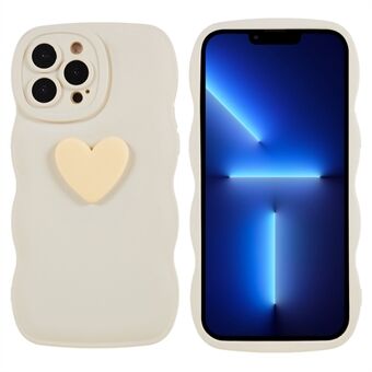 Voor iPhone 13 Pro Max 6.7 inch Love Hartvorm Golvende Edge Telefoon Case Soft TPU Luchtkussen Beschermende Achterkant: