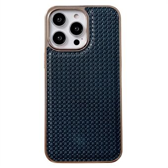 Voor iPhone 13 Pro Max 6.7 inch Getextureerde Lederen Gecoate TPU Telefoon Case Nano Galvaniseren Mobiele Telefoon Achterkant:
