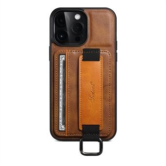 SUTENI H13 Voor iPhone 13 Pro Max 6.7 inch Kaartsleuf Band Loop Houder Kickstand PU Leer Gecoat TPU Beschermende Telefoon Cover