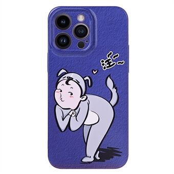 Cartoon Cat Girl / Dog Boy Case voor iPhone 13 Pro Max 6,7 inch Hard PC Paar Patroon Afdrukken Telefoon Achterkant