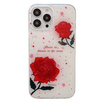Voor iPhone 13 Pro Max 6,7 inch Rose Flower IMD-telefoonhoes Zachte TPU-beschermhoes
