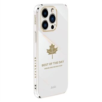 Rechte Edge TPU-hoes voor iPhone 13 Pro Max 6,7 inch Maple Leaf 6D gegalvaniseerd telefoonhoesje
