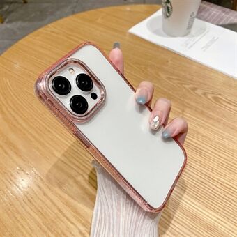 Valbestendig telefoonhoesje voor iPhone 13 Pro Max 6,7 inch, glitter cameraframe transparant TPU + pc-hoes