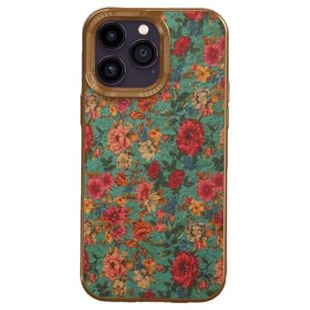 Flower Pattern Series galvanisch hoesje voor iPhone 13 Pro Max, PU-leer gecoate TPU+PC telefoonhoes