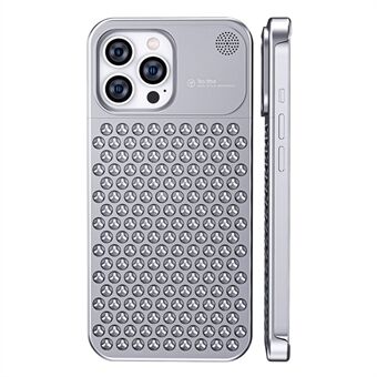 Voor iPhone 13 Pro Max Warmteafvoer Telefoonhoes Aluminium + siliconen hoesje met hol gat