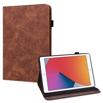 Wallet Stand Design Cover Opdruk Bloemenpatroon Leren Tablet Case voor iPad 10.2 (2021) / (2020) / (2019)