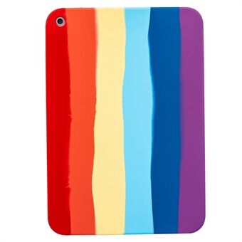 Voor iPad 10.2 (2020)/(2019)/(2021) Rainbow Color Slim Tablet Case Anti-kras vloeibare siliconen TPU achterkant