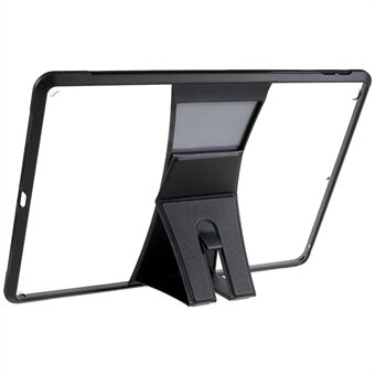 Voor iPad 10.2 (2021) / (2019) / (2020) lederen standaard tablethoes transparant TPU + acryl tablethoes