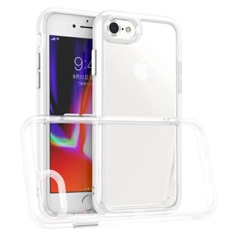 Voor iPhone 6 / 6s / 7 / 8 4.7 inch / SE (2020) / (2022) 9H hardheid gehard glas + mat TPU frame telefoonhoes Drop-proof transparante hoes