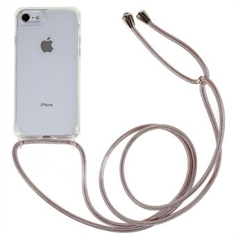 Achterkant van de behuizing voor iPhone 7 / iPhone 8 / iPhone SE 2020/2022, valbescherming Helder TPU + acryl telefoonhoes met draagkoord