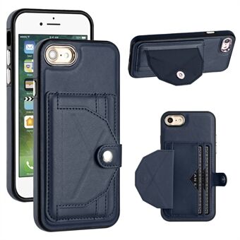 YB Leather Coating Series-4 voor iPhone 7 / 8 / SE (2020) / SE (2022) Telefoonhoes Kaarthouder Leather Coated TPU Cover