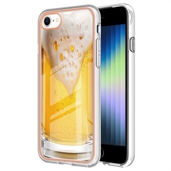 YB IMD Series-19 Style D voor iPhone 7 / 8 / SE (2020) / SE (2022) IMD-telefoonhoes Galvaniseren patroondruk 2,0 mm TPU-hoes
