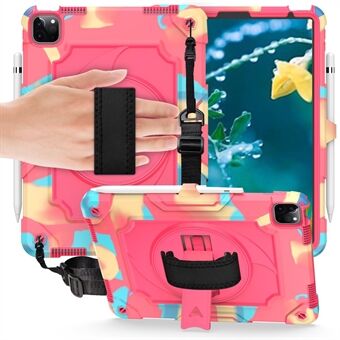PC + Silicone Tablet Protective Case with 360° Swivel Hand Strap for iPad Air (2020)/Air (2022)/iPad Pro 11-inch (2021)(2020)(2018)