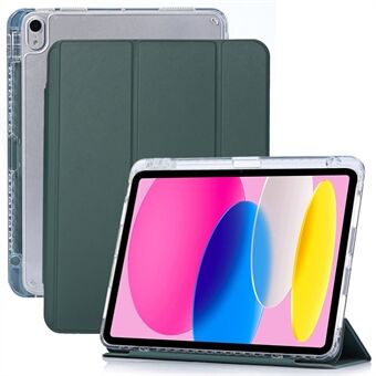 Voor iPad Air (2020) / (2022) driebladige Stand tablethoes PU-leer Auto Sleep / Wake beschermhoes met kleine slotgesp