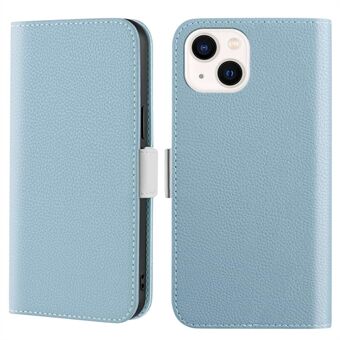 Voor iPhone 14 6.1 inch Litchi Textuur Full Body Bescherming Snoep Kleur Lederen Magnetische Stand Cover Case met Portemonnee: