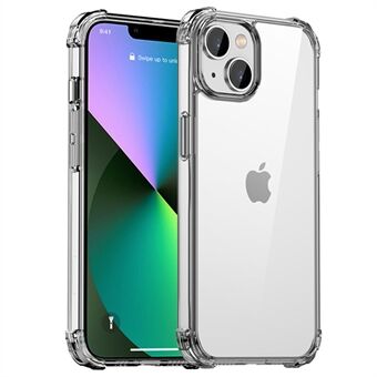 IPAKY Voor iPhone 14 6.1 inch Ultra Slanke Transparante Telefoon Case Drop-proof Hard PC TPU Frame Achterkant Beschermende Shell: