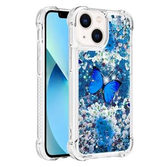 Voor iPhone 14 6.1 inch Beschermhoes YB Drijfzand Serie-2 Glittery Soft TPU Case Patroon Afdrukken Schokbestendig Telefoon Cover: