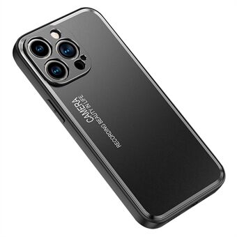 Voor iPhone 14 6.1 inch Zachte TPU Schuurstralen Aluminium Case Matte Oppervlak Camera Lens Bescherming Defender Cover: