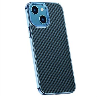 Koolstofvezel Slim Case voor iPhone 14 6.1 inch PU-leer gecoate beschermhoes Anti-Drop TPU + pc-telefoonhoes
