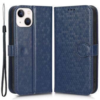 Voor iPhone 14 6,1 inch Stand Wallet Case Dot Pattern Bedrukt TPU + PU Leather Folio Flip Shell