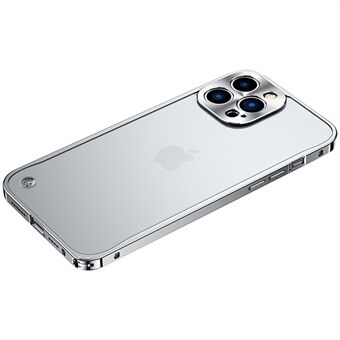Voor iPhone 14 6.1 inch Beschermende Slim Case PC + Metalen Telefoon Cover Volledige Guard Lens Bescherming Telefoon Case met Metalen Slot: