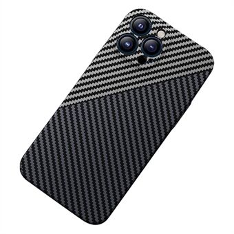 Voor iPhone 14 6.1 inch Koolstofvezel Textuur Anti-slijtage Achterkant Anti-val Matte Precieze Uitsparing Mobiele Telefoon Case: