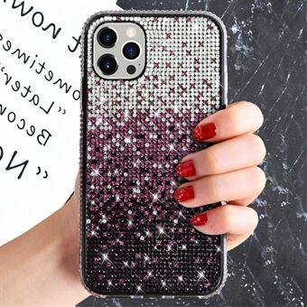 Voor iPhone 14 6.1 inch Sparkly Bling Strass Case Zachte Flexibele TPU Gradiëntkleur Telefoon Cover: