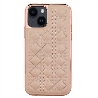 VIETAO Galvaniseren Telefoon Case voor iPhone 14 Shockproof Case Anti-Fall TPU + PU Leer Rotan Plaid Textuur telefoon Protector