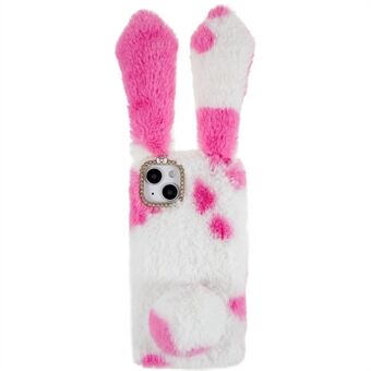 Voor iPhone 14 Zachte handgemaakte pluizige harige konijn TPU Shell schattig konijn beschermhoes