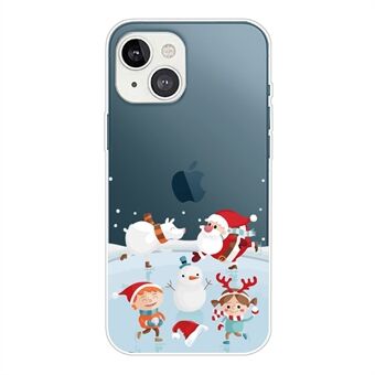 Kerst telefoonhoesje voor iPhone 14, stijlvol patroon afdrukken anti- Scratch zachte TPU achterkant