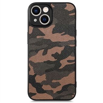 Schokbestendige hoes voor iPhone 14 TPU + PU lederen hoes Camouflagepatroon Anti-val telefoonhoes Ondersteuning voor draadloos opladen