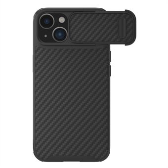 NILLKIN Magnetische Case Compatibel met MagSafe voor iPhone 14, Carbon Fiber Slide Camera Protection PC + TPU Phone Cover