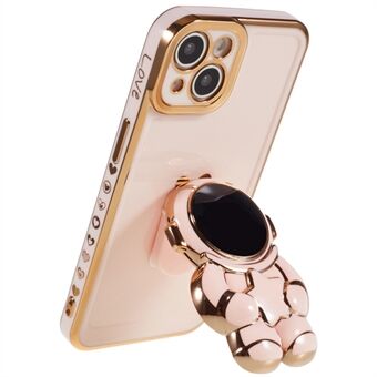 Voor iPhone 14 TPU Cover 6D Electroplating Phone Case Shell met Astronaut Shaped Kickstand