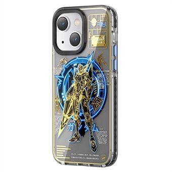 PQY Mecha-serie lichtgevende magnetische telefoonhoes voor iPhone 14, IML galvaniseren PET + TPU Scratch , compatibel met MagSafe
