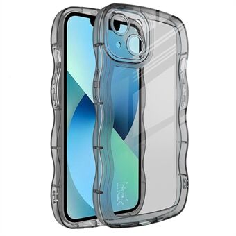 IMAK UX-8-serie golvende vorm zachte TPU-telefoonhoes voor iPhone 14, transparante anti- Scratch beschermende achterkant