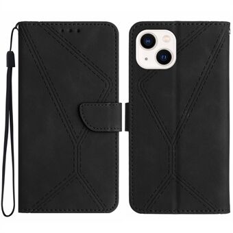 HT05 Wallet Cover voor iPhone 14 Skin-touch Full Protection Phone Case PU lederen omhulsel
