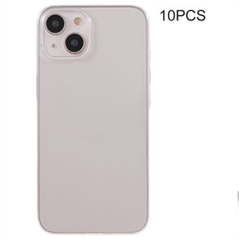 10 stuks 0,8 mm doorzichtige TPU-hoes voor iPhone 14, watermerkvrije ultradunne beschermende telefoonhoes