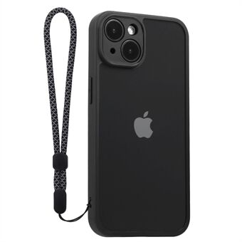 VILI M-serie voor iPhone 14 telefoonhoes Scratch helder PC + TPU mobiele telefoonhoes met polsband - zwart