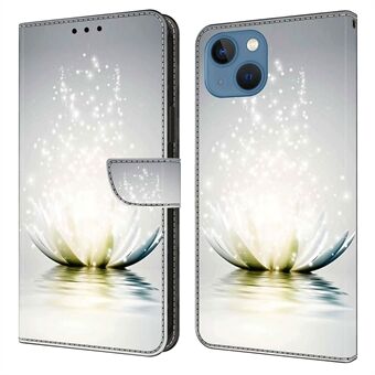 Voor iPhone 14 PU lederen hoes 3D-patroon bedrukt Stand Flip Wallet Phone Cover