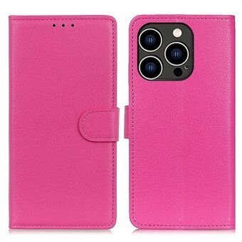 Voor iPhone 14 Pro 6.1 inch Litchi Textuur slijtvaste PU Lederen Cover Stand Magnetische Beschermende Drop-proof Wallet Case: