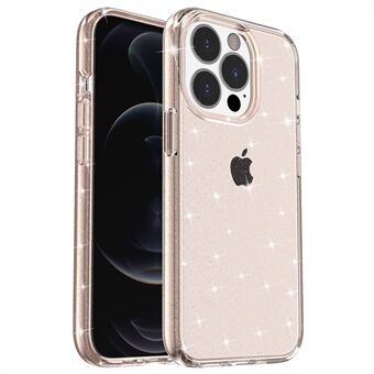 Glittery Poeder Smart Phone Case voor iPhone 14 Pro 6,1 inch, Anti-drop TPU Edge + PC Back Cover