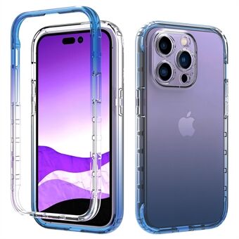 Voor iPhone 14 Pro 6.1 inch Slijtvast Schokbestendig Transparant TPU + PC Hybrid Case Gradiëntkleur Mobiele Telefoon Shell: